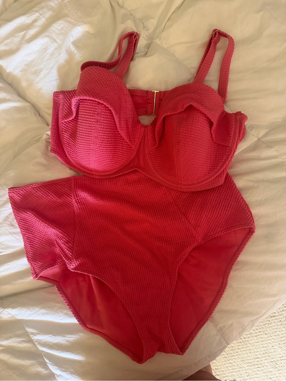 Adore Me Raspberry Pink Textured Support Bikini Set - Picture 4 of 7
